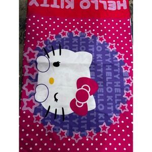 Sanrio Hello Kitty Twin Sheet Set Pink Purple Polka Dot Stars Bedding Kids